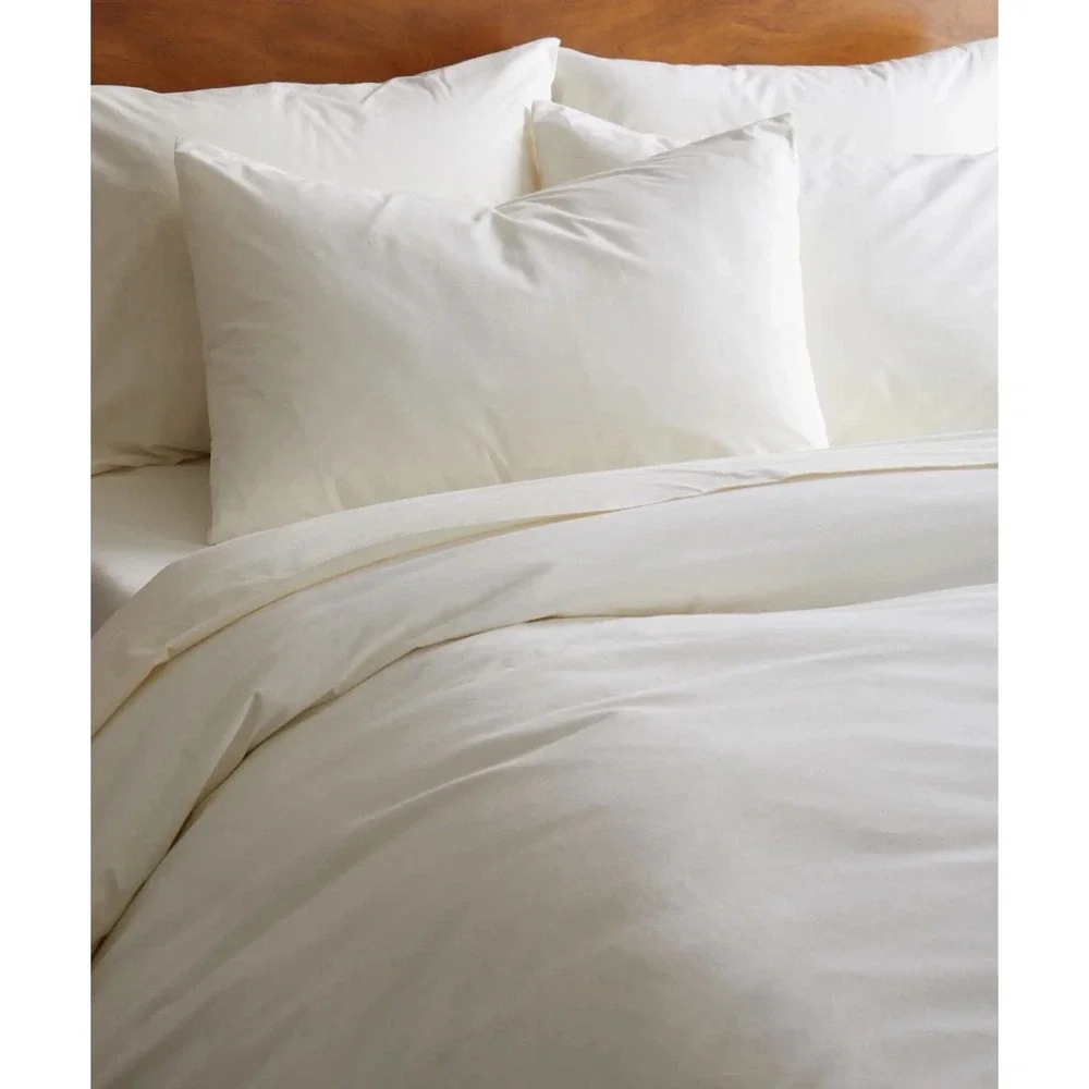 NWOT Quince 100% Organic Cotton Full/Queen Duvet Cover Set Ivory Shams Included